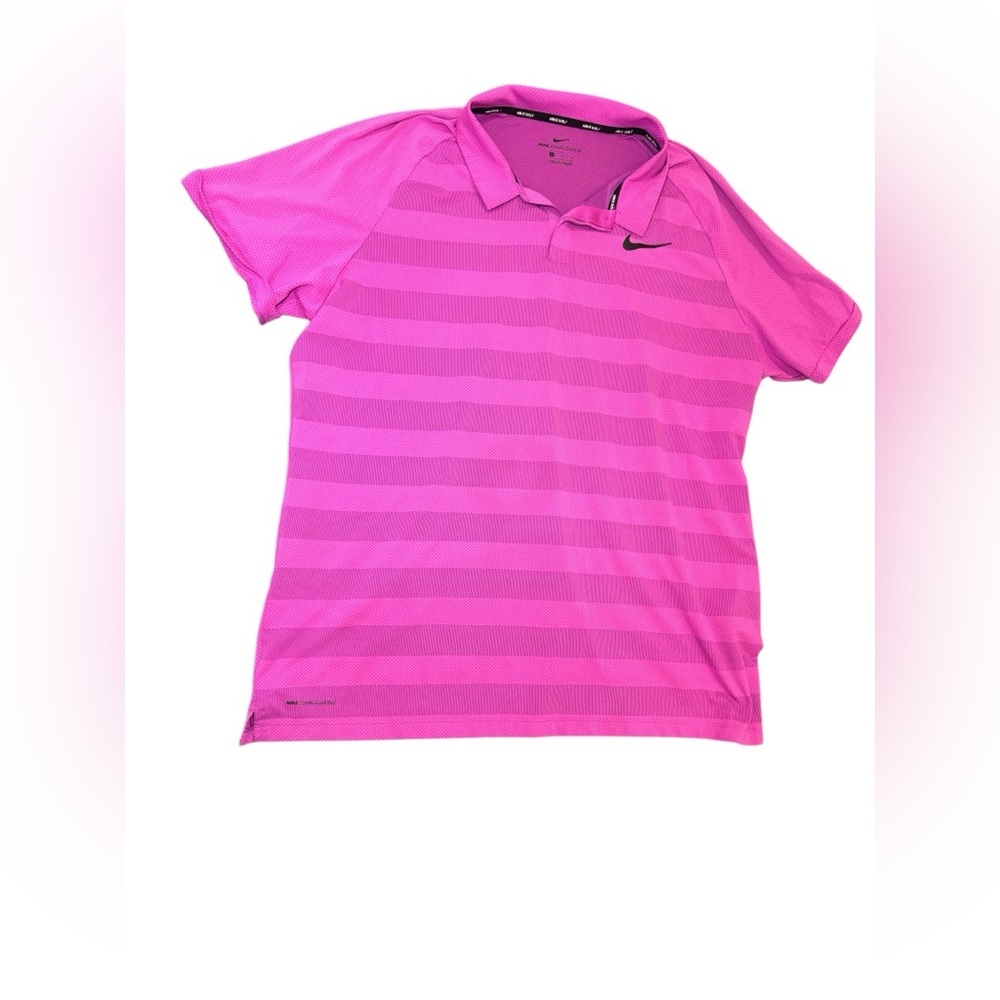 Nike Pink Striped Polo Shirt